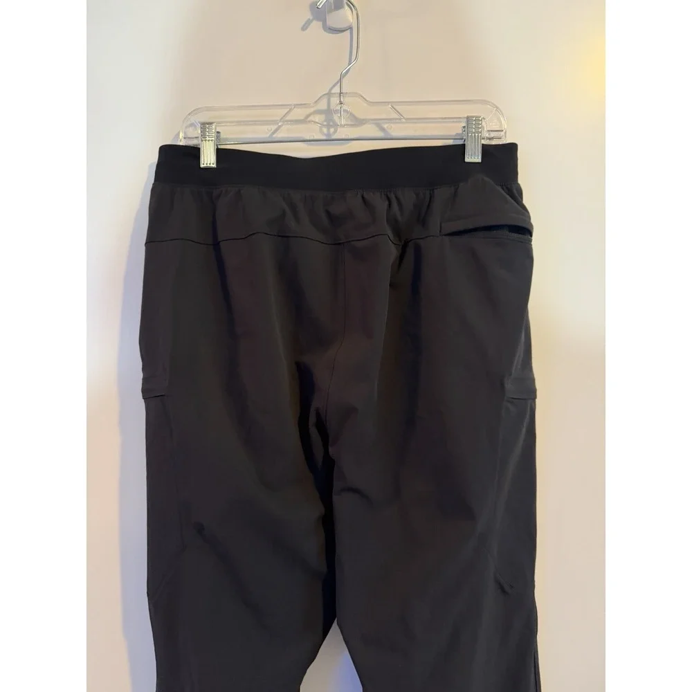 Lululemon Mens M Black Jogger Pants Drawstring Zip Pocket Tapered Athletic Sport